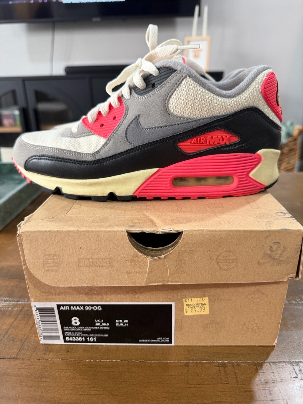 Nike Air Max 90 OG Gray Black Pink Men’s Sneakers